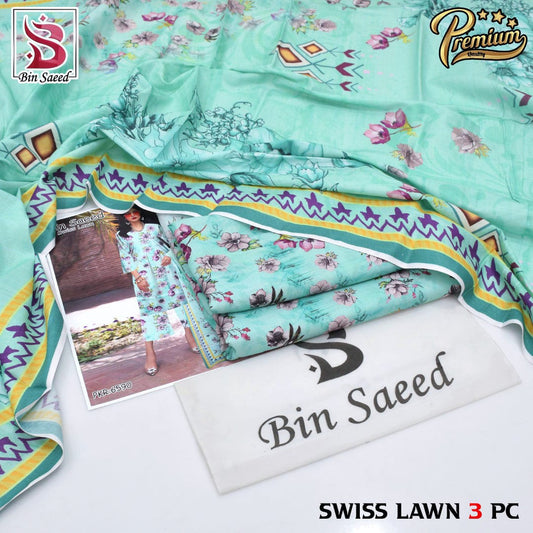 BIN SAEED 3PC SWISS LAWN