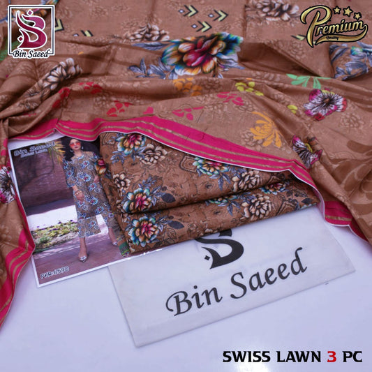 BIN SAEED 3PC SWISS LAWN