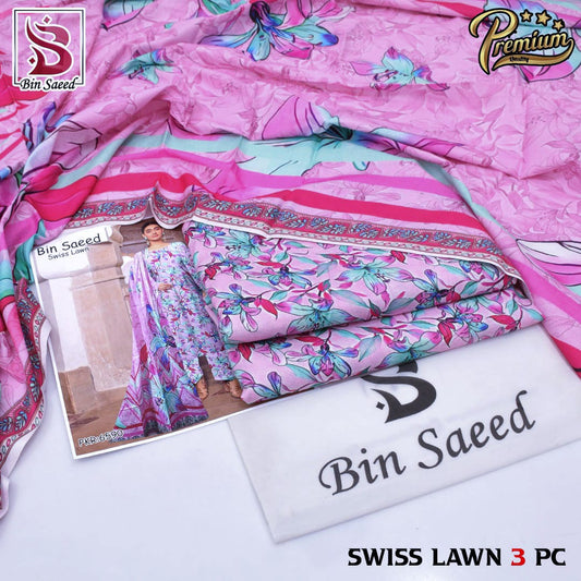 BIN SAEED 3PC SWISS LAWN